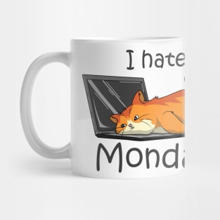 Cat with Laptop on Monday Mug